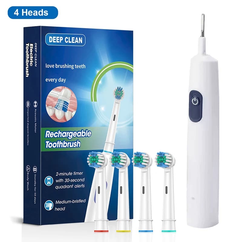 FUNMENTO rechargeable rotary electric toothbrush with soft brush heads — image 8