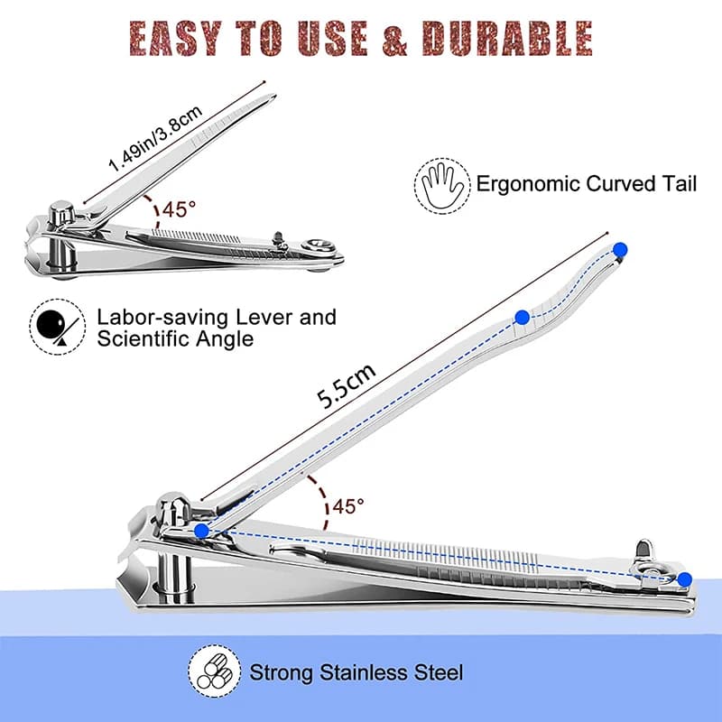 Splash‑resistant stainless steel nail clippers — image 3