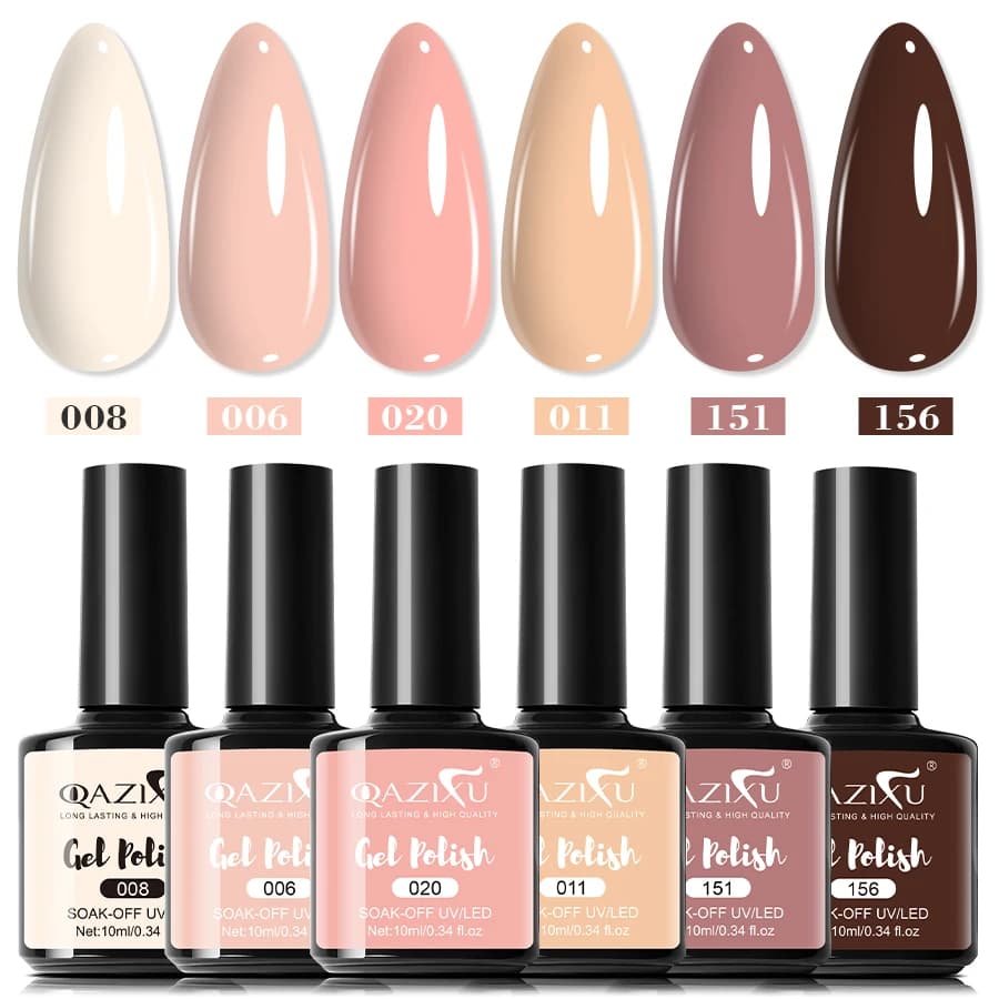 six‑piece milk tea gel nail polish set — image 7
