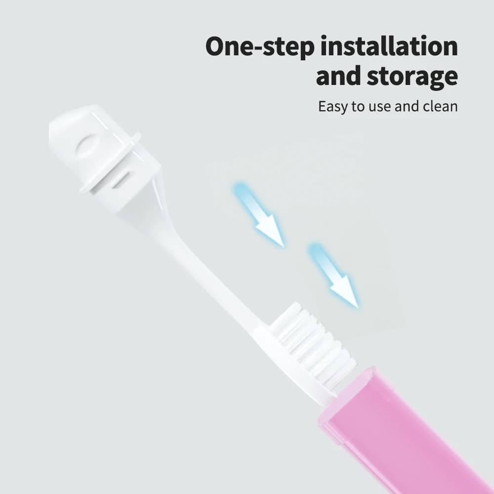 foldable mini travel toothbrush in transparent candy colors — image 3