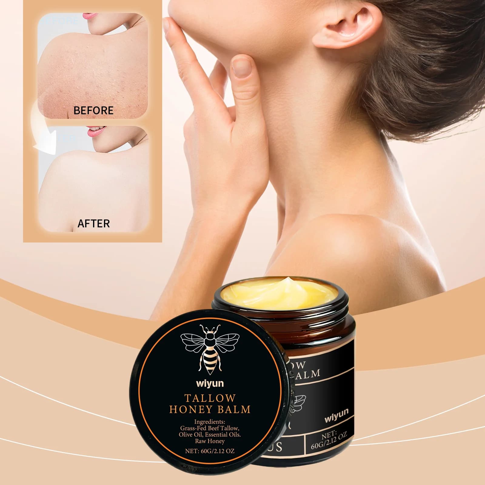 Tallow Honey Cream Hydrating Glow Moisturizer