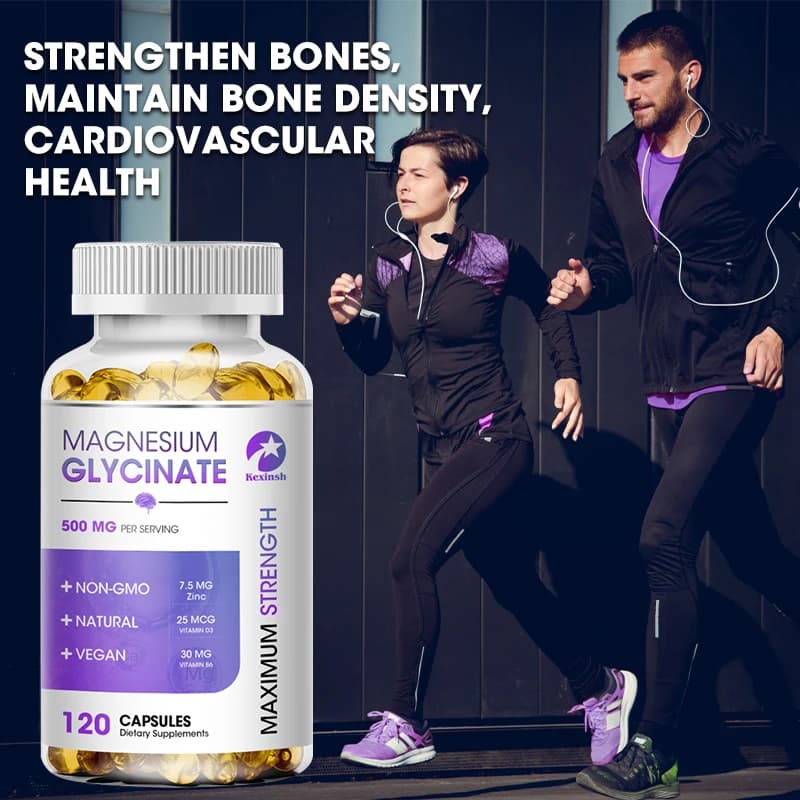 bottles of magnesium glycinate supplement with zinc and vitamins — image 6