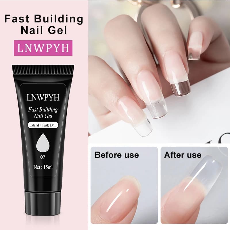 Poly Extension nail gel set with brushes and tips — image 4
