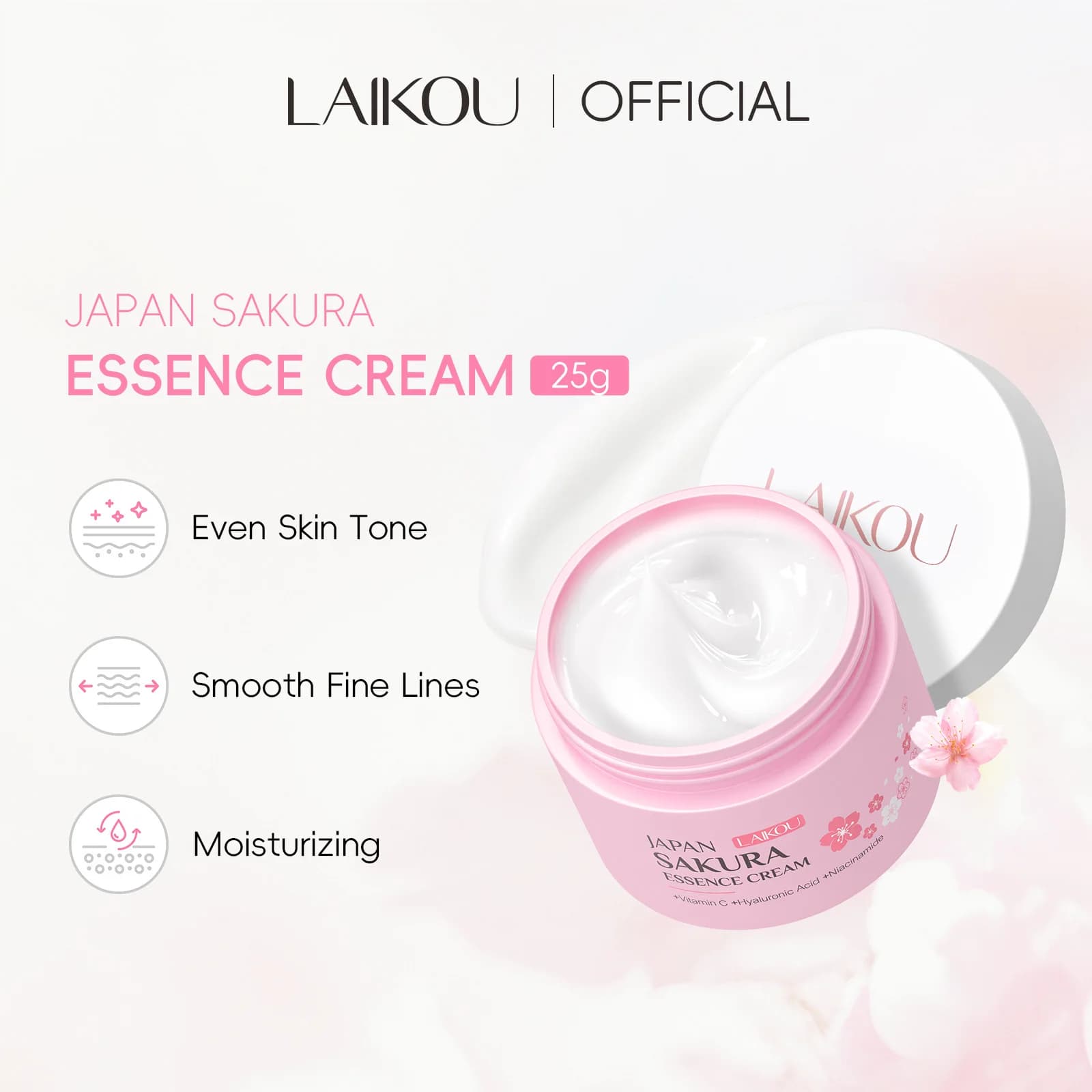LAIKOU Sakura Hydrating Cream moisturizer tube — image 2