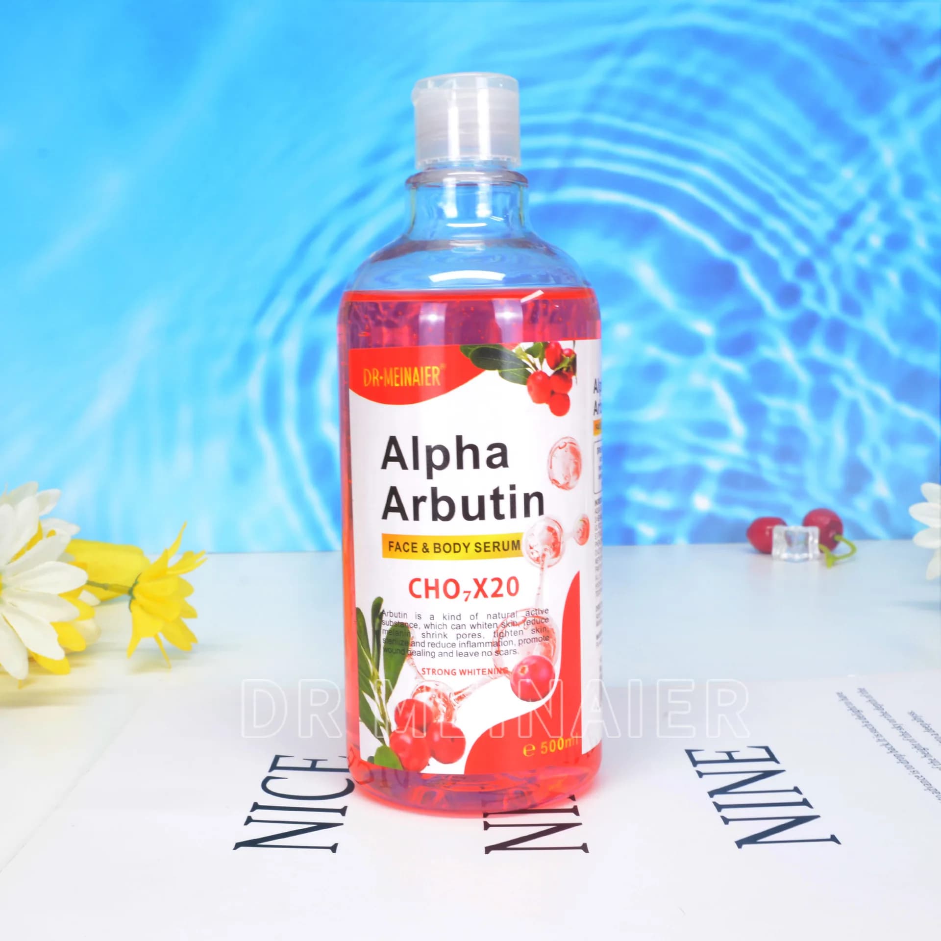 500ml bottle of vitamin C AHA hyaluronic face serum — image 7