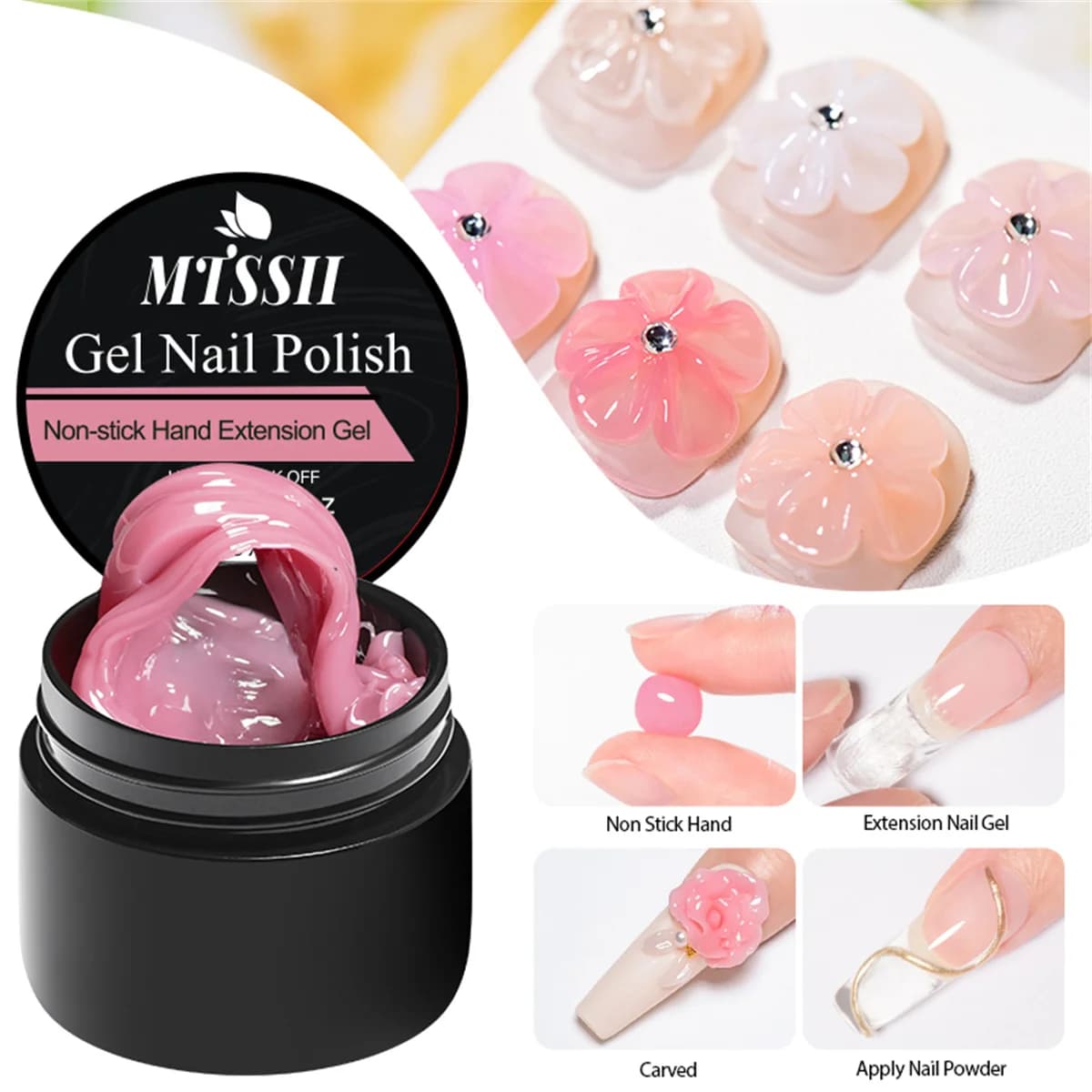 clear non-stick gel nail extension set — image 6