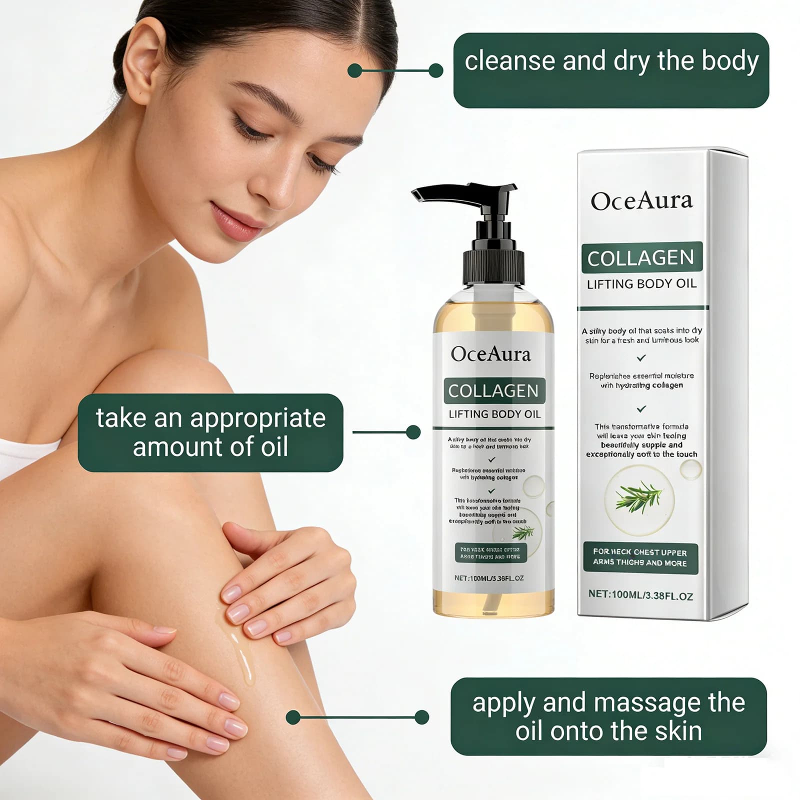 collagen body oil bottle 100ml — image 6
