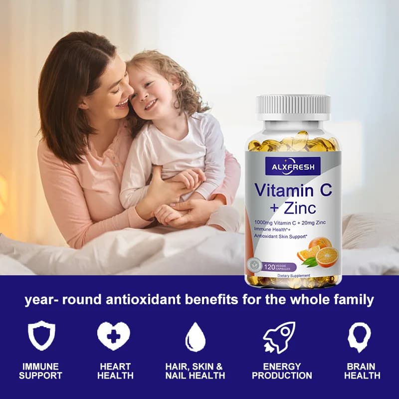 bottle of vitamin c with zinc capsules — image 5