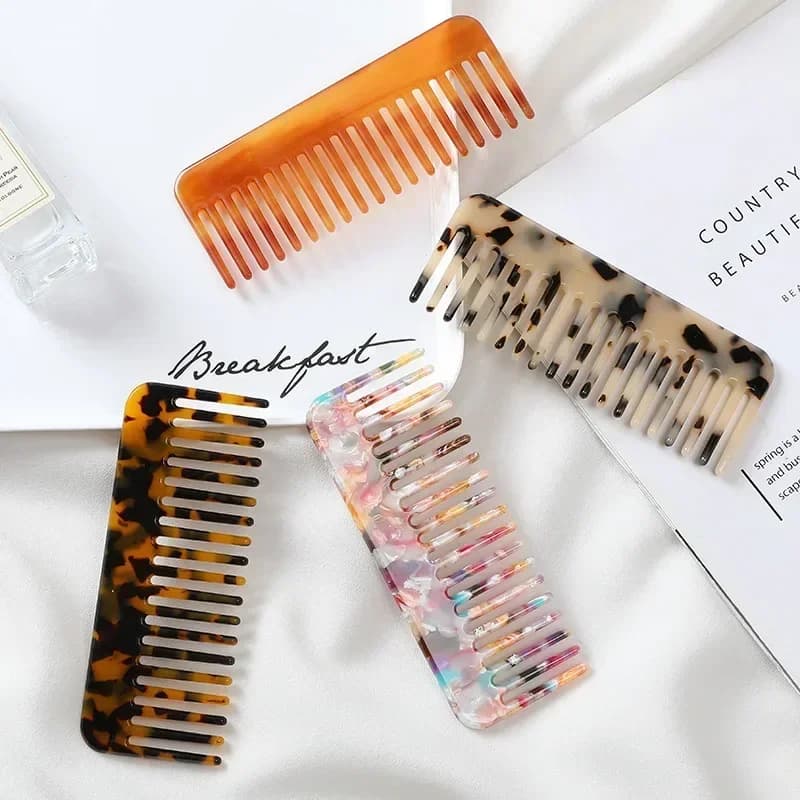 wide-tooth acetate anti-static hair comb — image 3
