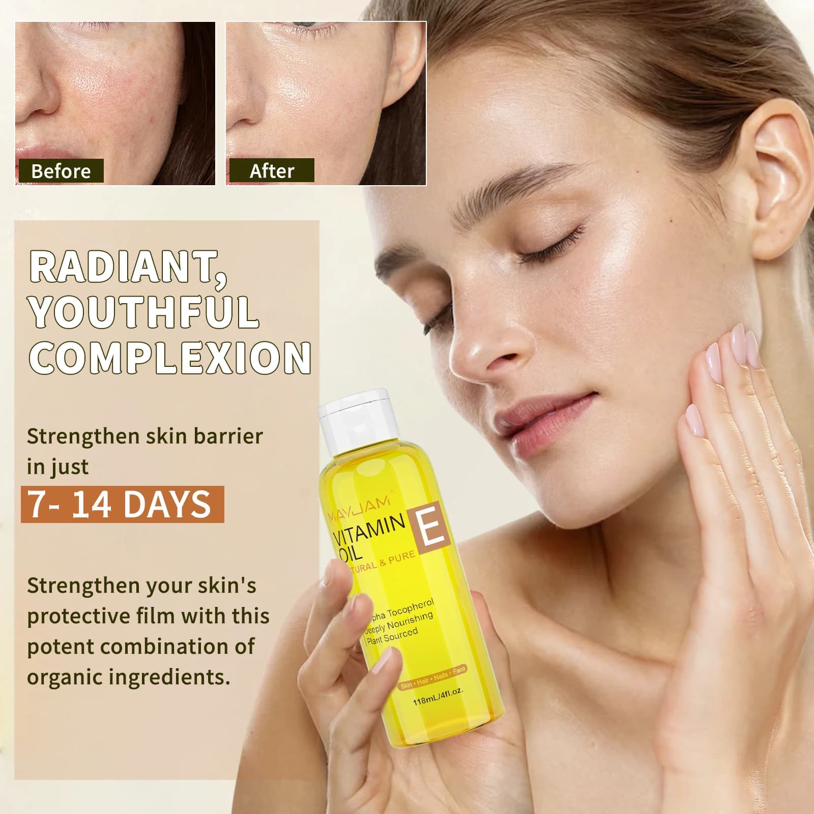 Natural vitamin E face oil bottle — image 5