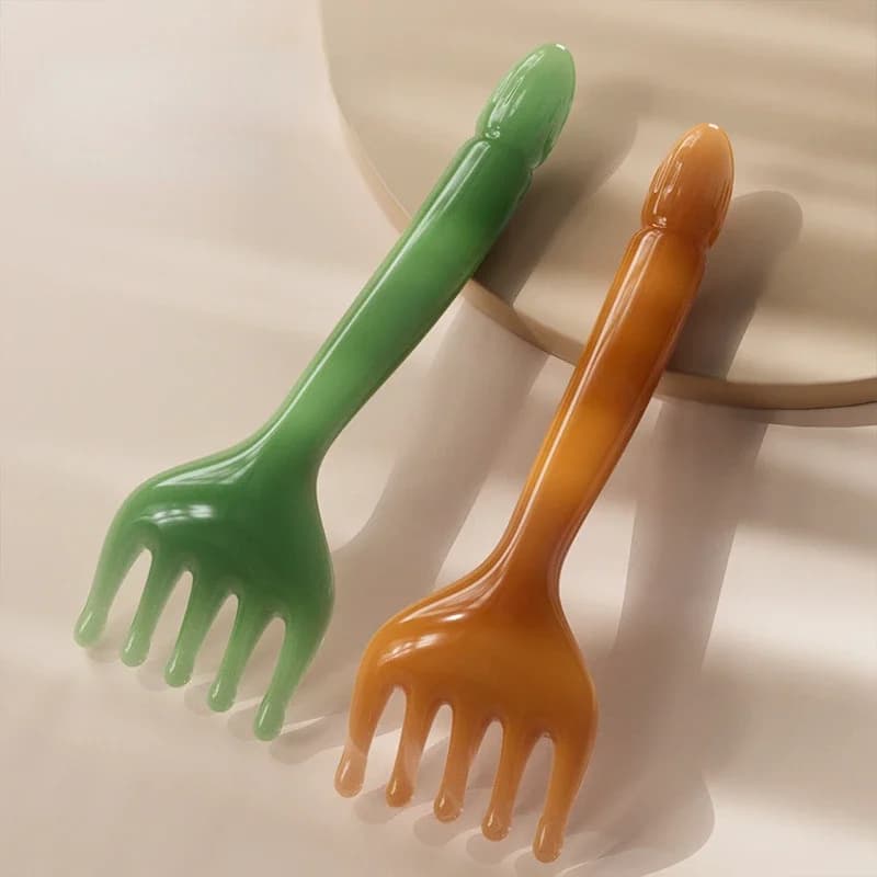 Resin Gua Sha head massager with five-claw scraping head — image 3