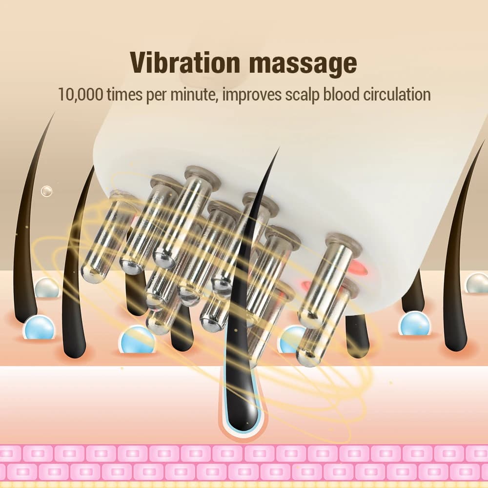 electric vibration hair massage comb with red light oil — image 3