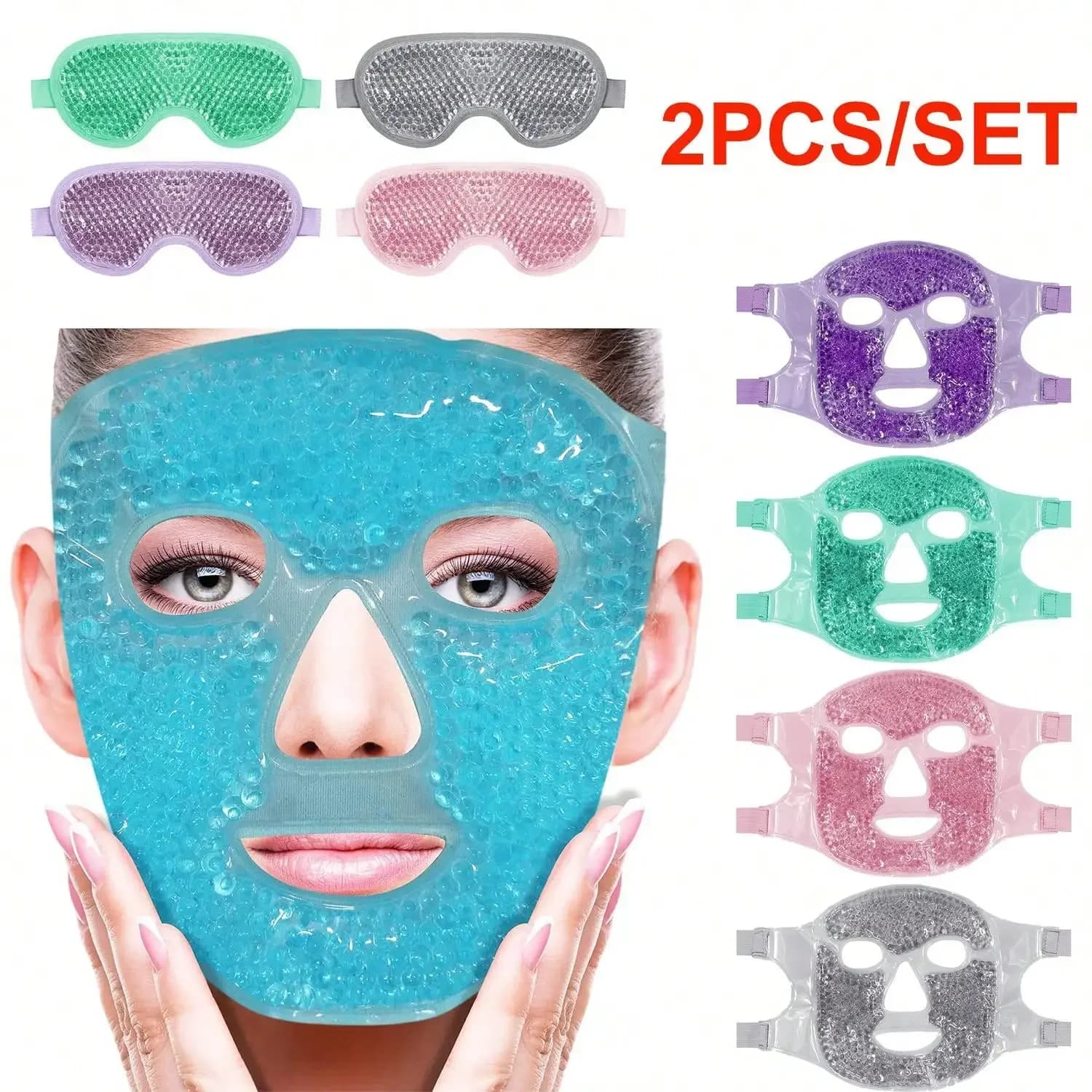 Reusable cooling and heating gel mask for eyes and face — image 1