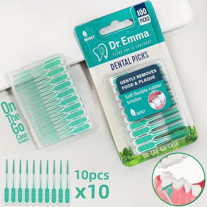 pack of 100 interdental silicone brushes — image 1