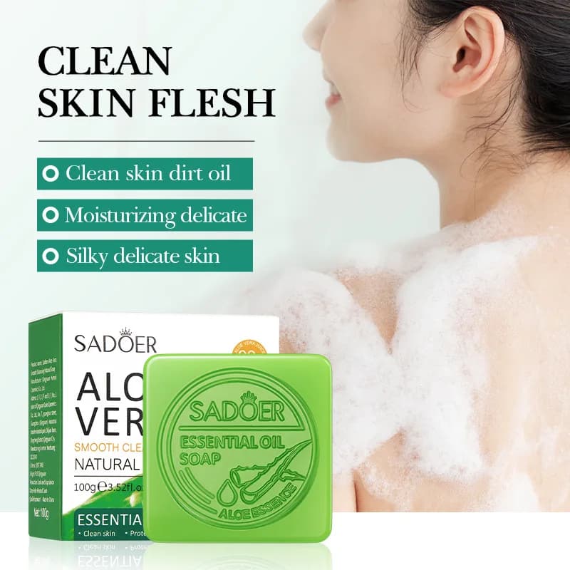 handmade aloe vera cleansing soap — image 2