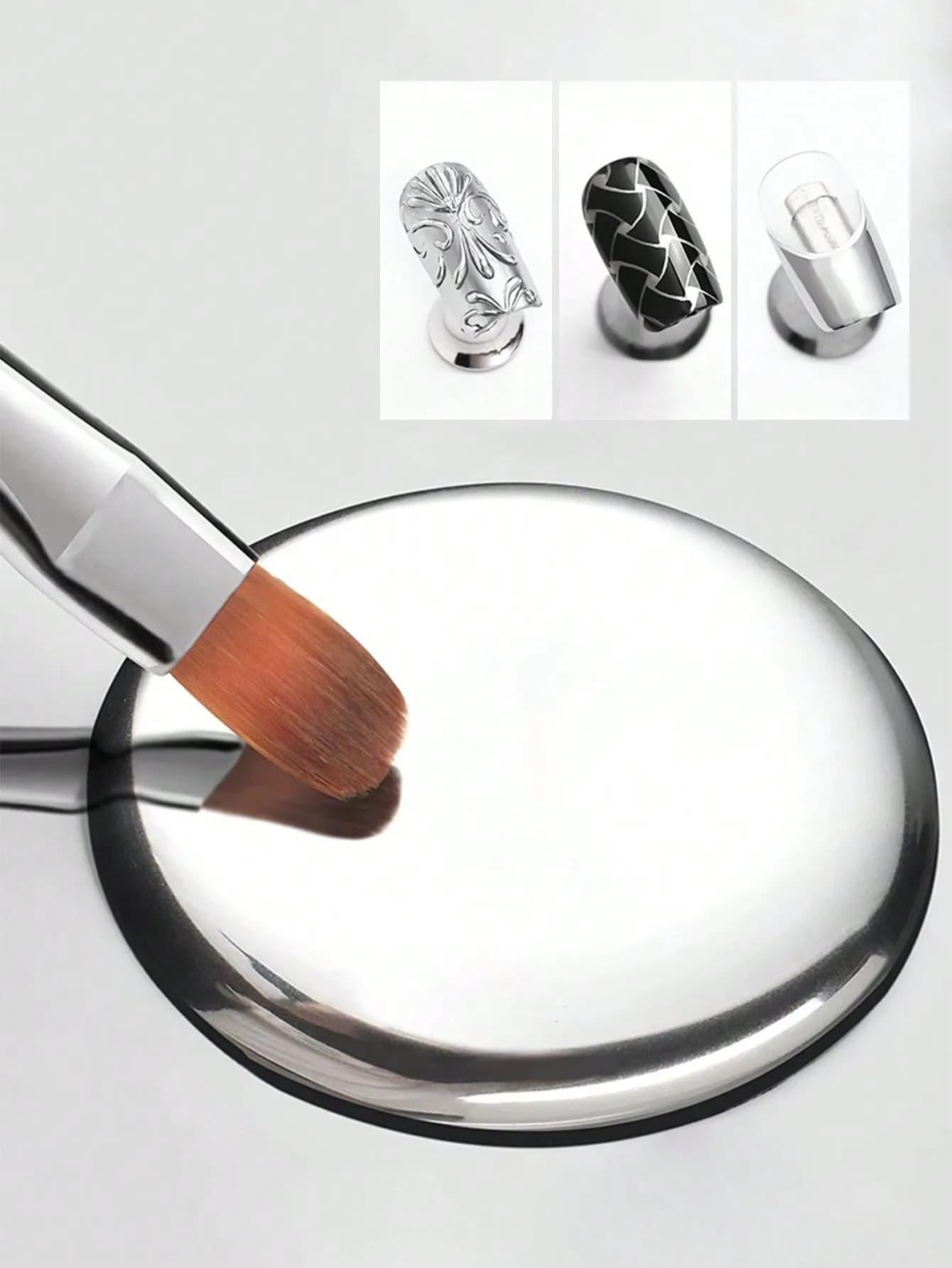 silver mirror gel nail polish bottle 15ml — image 3