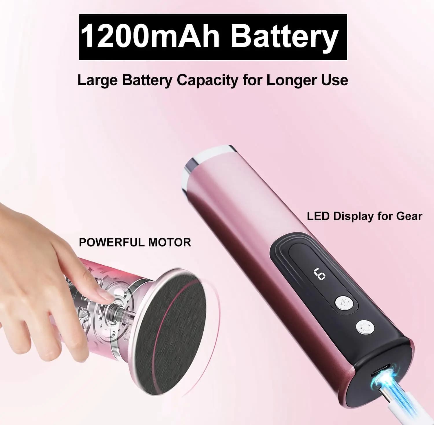 Rechargeable electric foot callus remover with nail file attachment — image 6