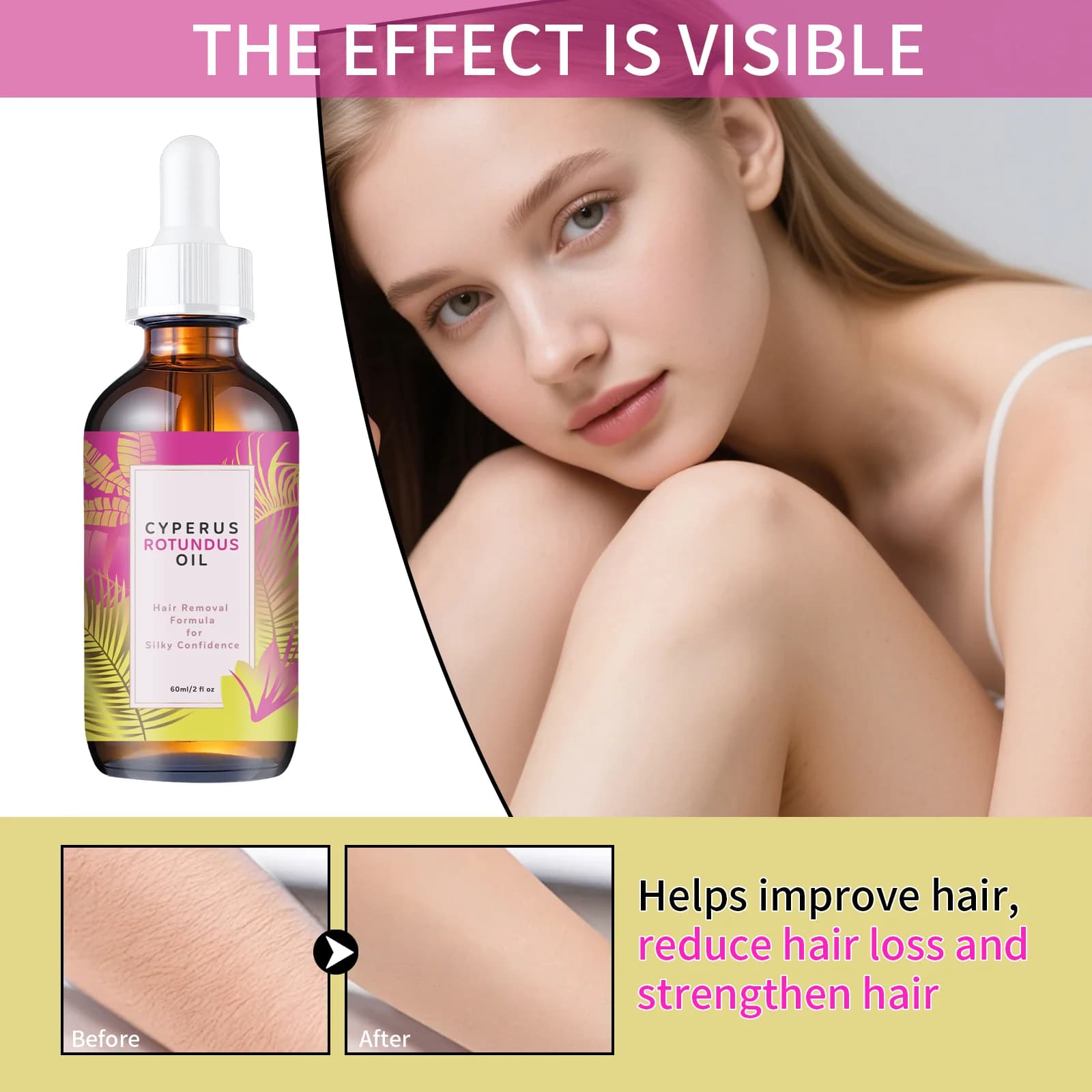 bottled jojoba and almond hair minimizing oil — image 3