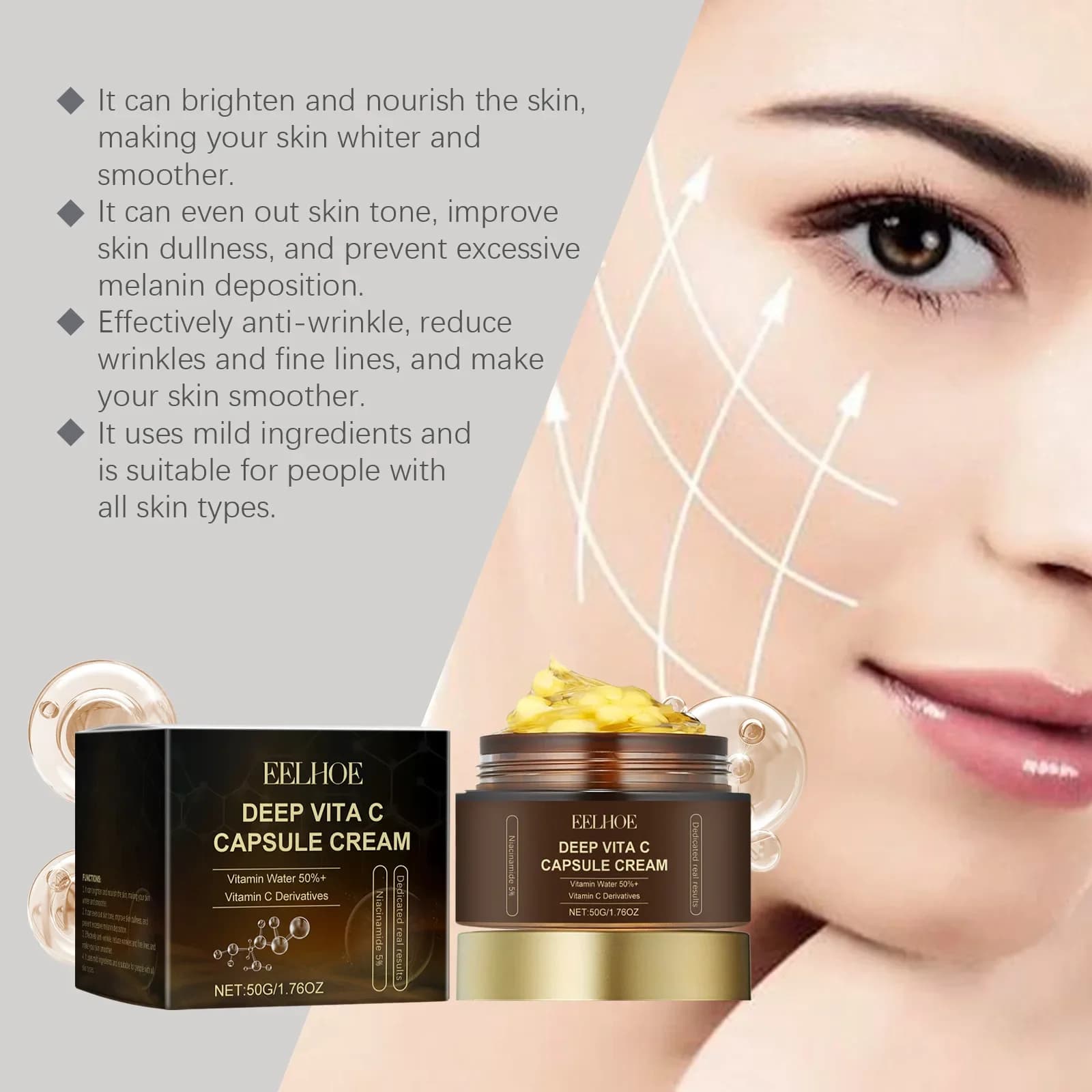 Vitamin C capsule facial cream tube — image 3