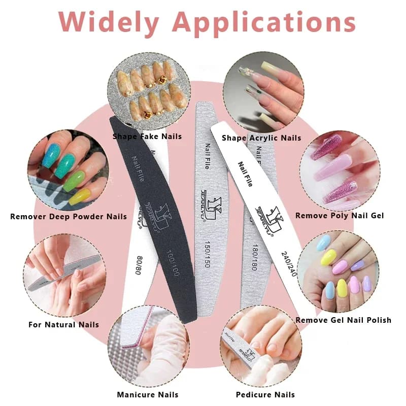 set of five colored nail files with different grits — image 6