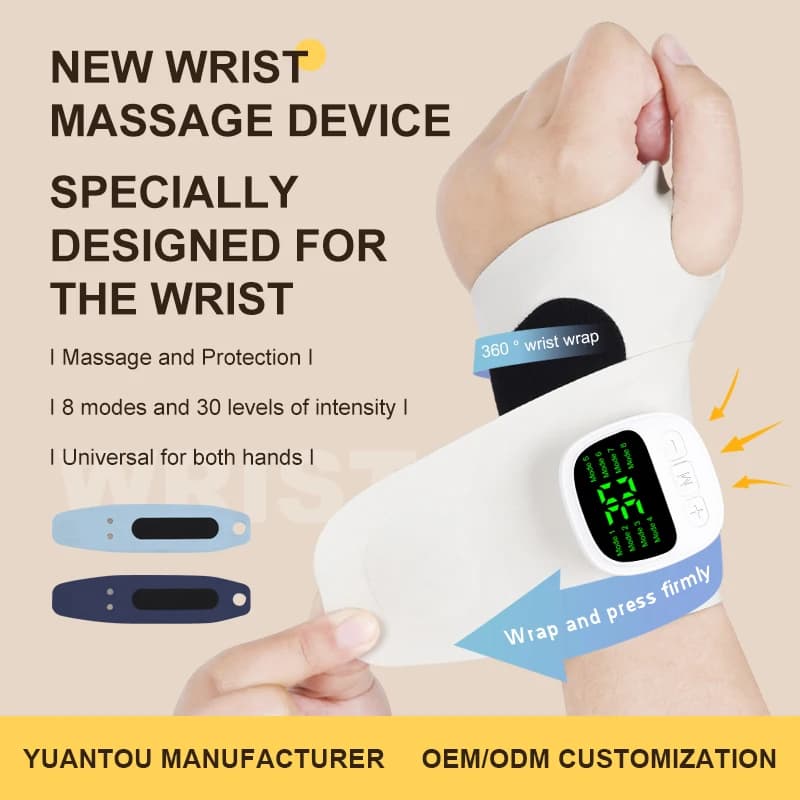 Cordless Wrist Massager with USB Rechargeable Vibration