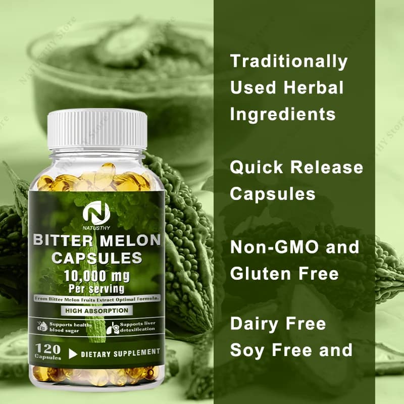 vegetarian bitter melon capsules bottle — image 6