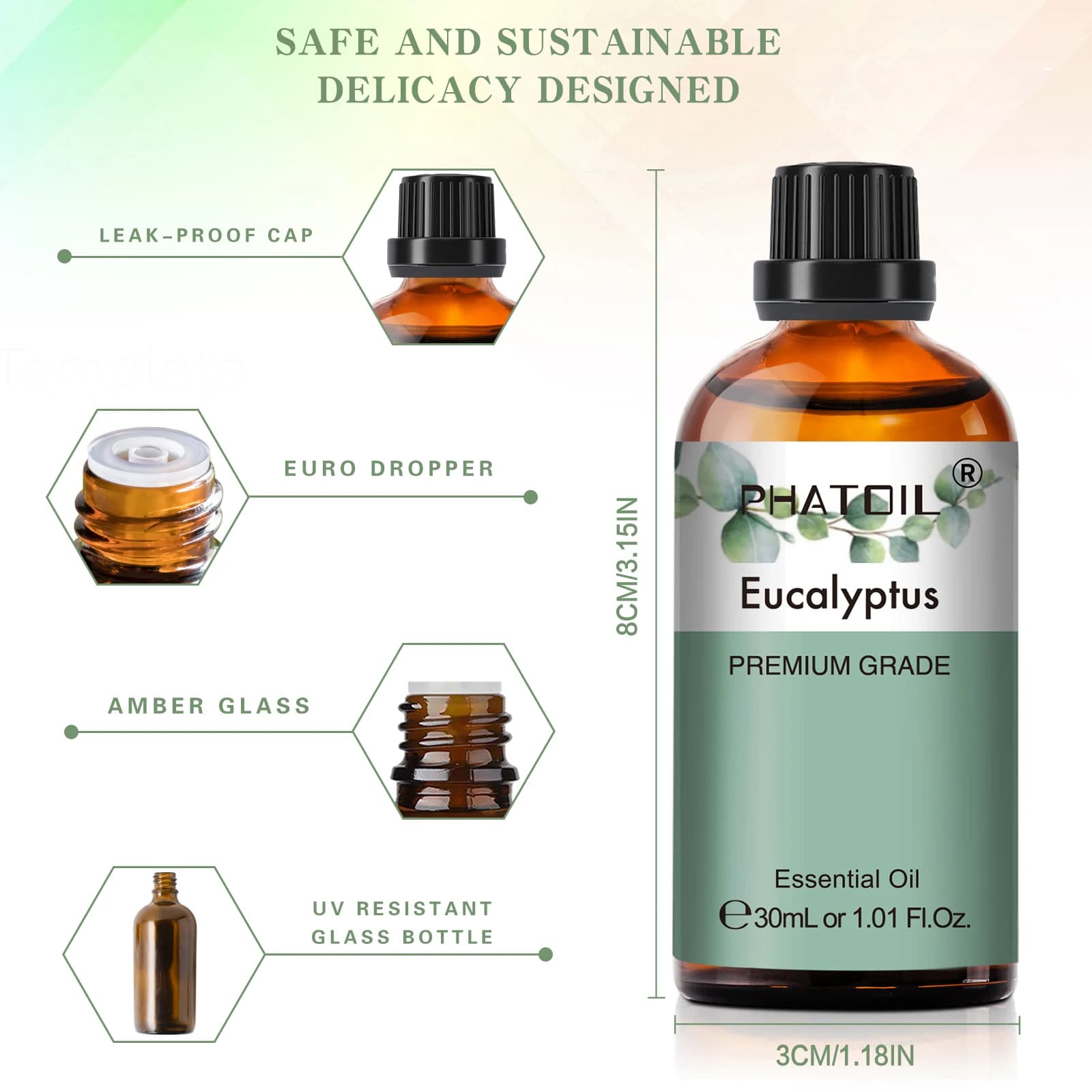 Phatoil lemon eucalyptus essential oil 30ml bottle — image 4