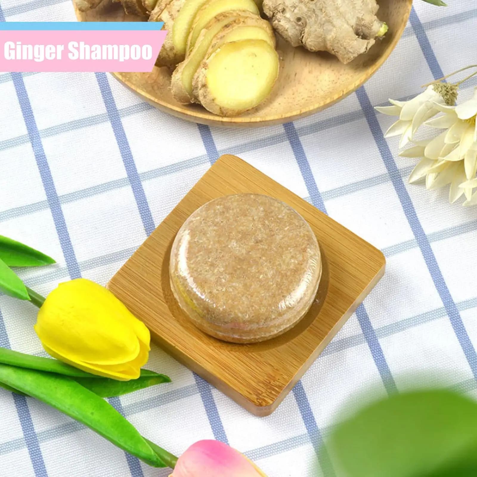Ginger and polygonum solid shampoo bar — image 5
