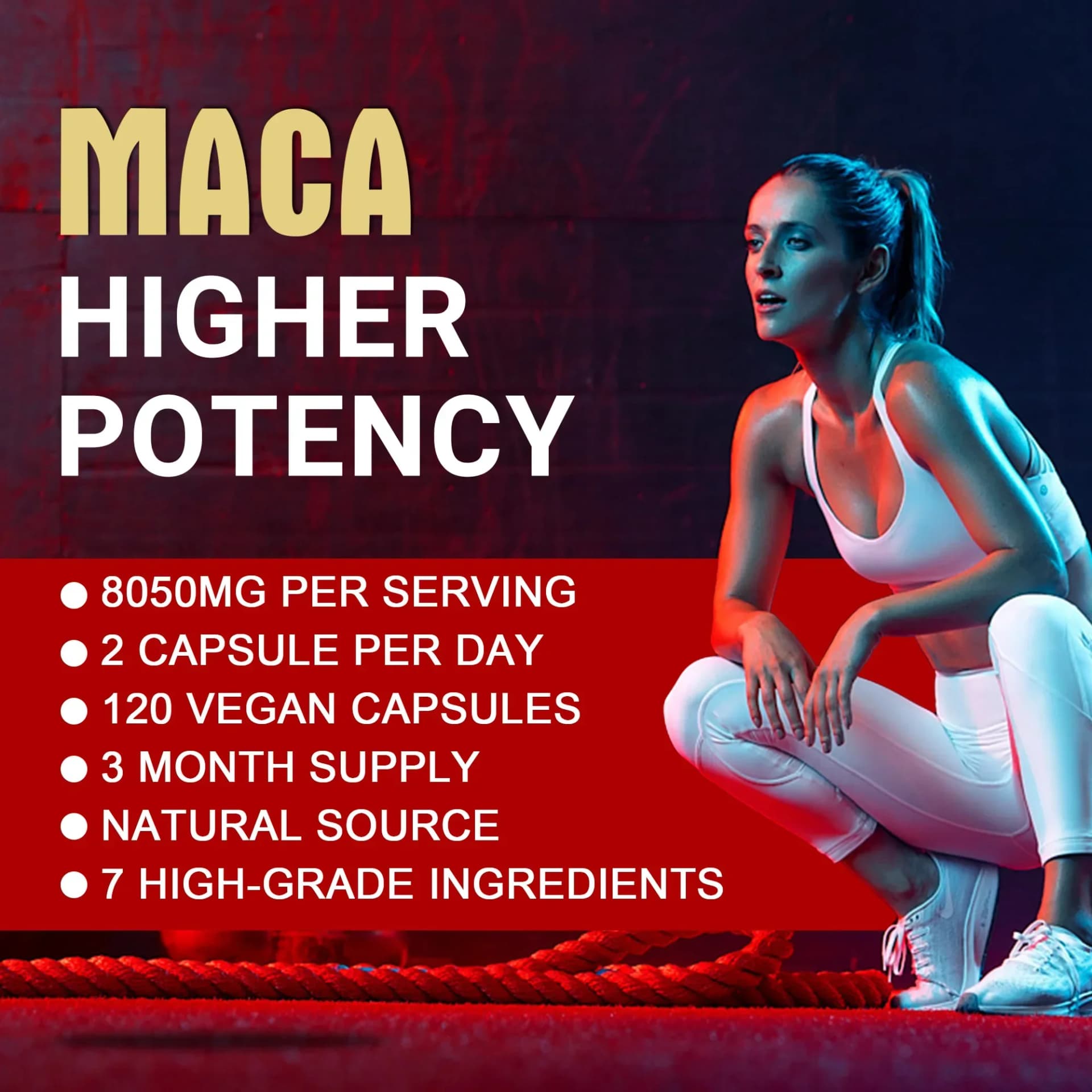 bottles of maca root capsules with ginseng and ashwagandha — image 6