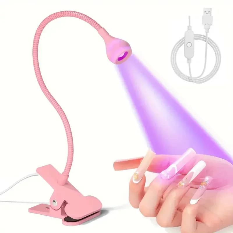 compact UV nail lamp with clip-on base — image 8