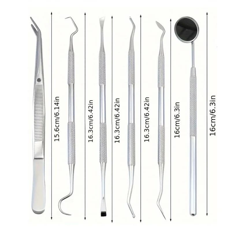 Stainless steel dental cleaning kit with interdental cleaners and toothpicks — image 2