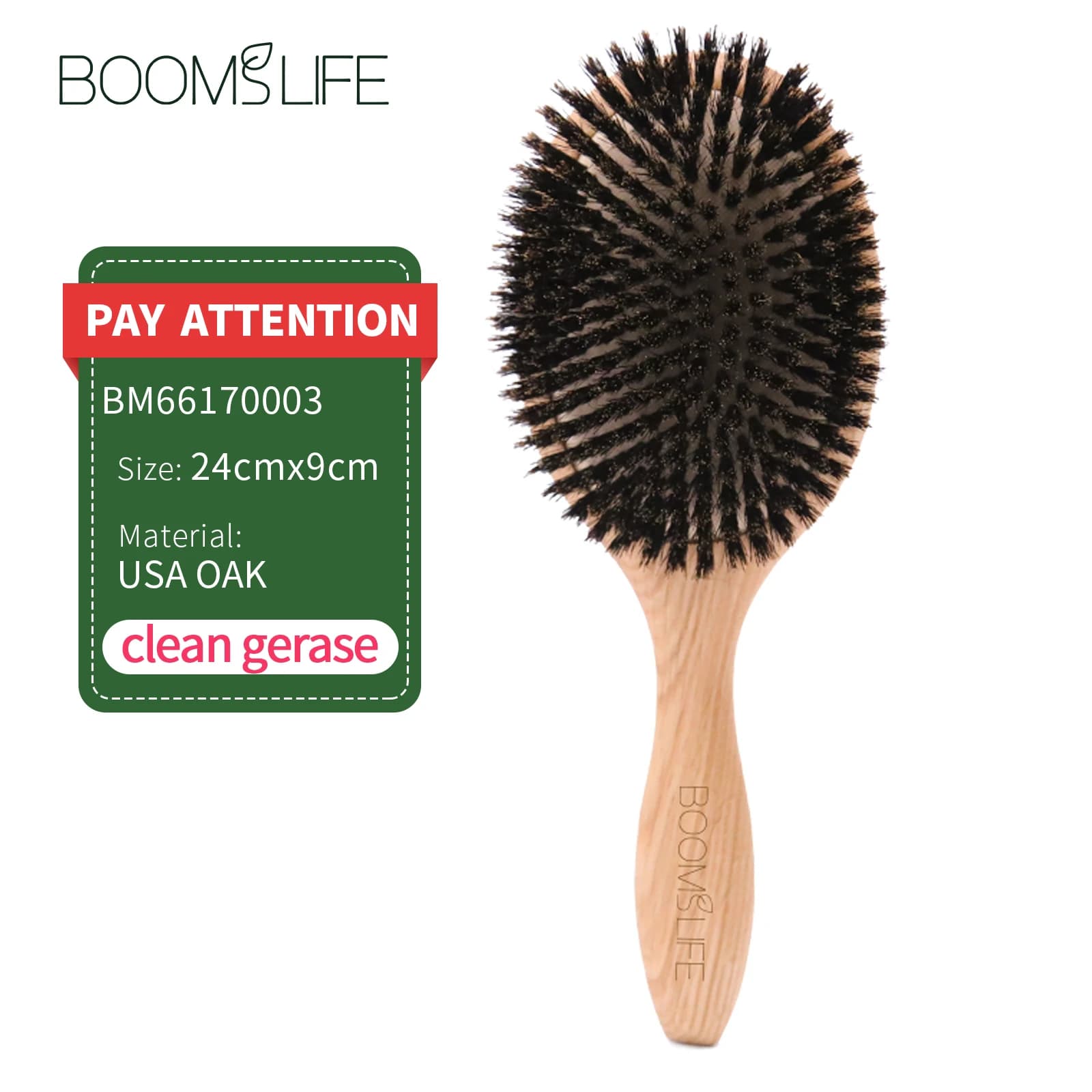 boar bristle hair brush with wooden handle — image 8