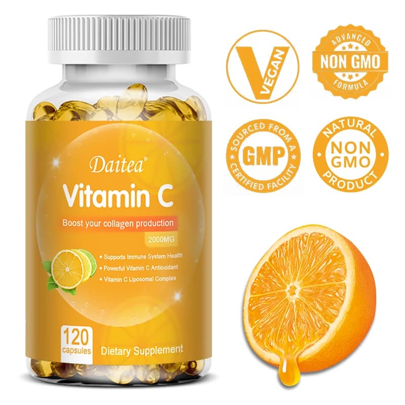 bottle of vitamin c 2000 mg capsules — image 1