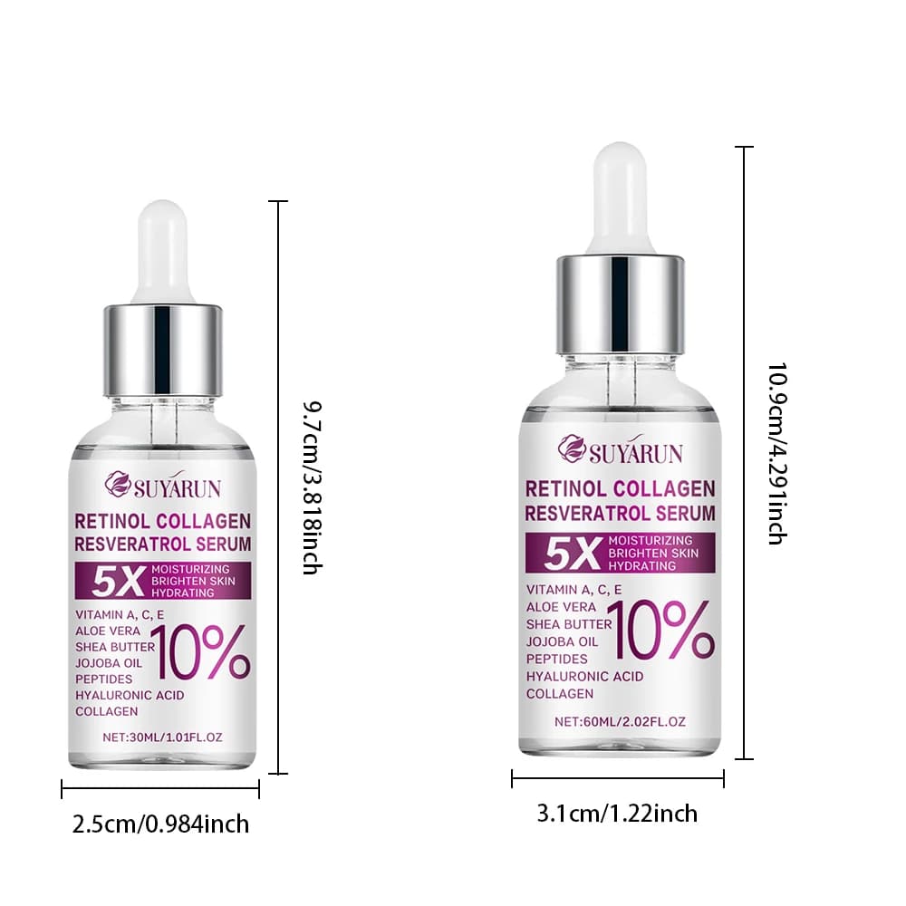 Retinol and resveratrol brightening facial serum bottle — image 4