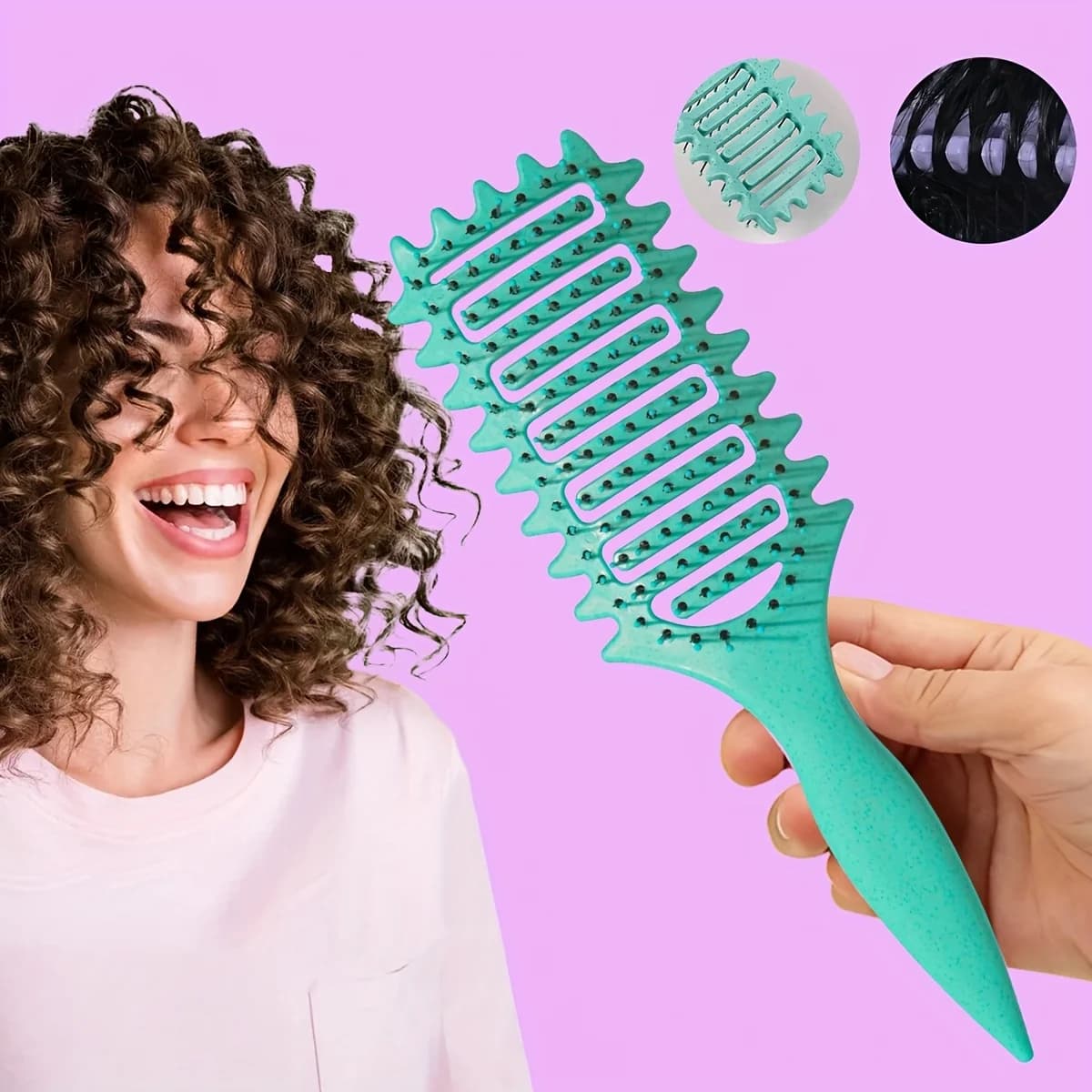 vented curly hair brush for shaping and defining curls — image 1