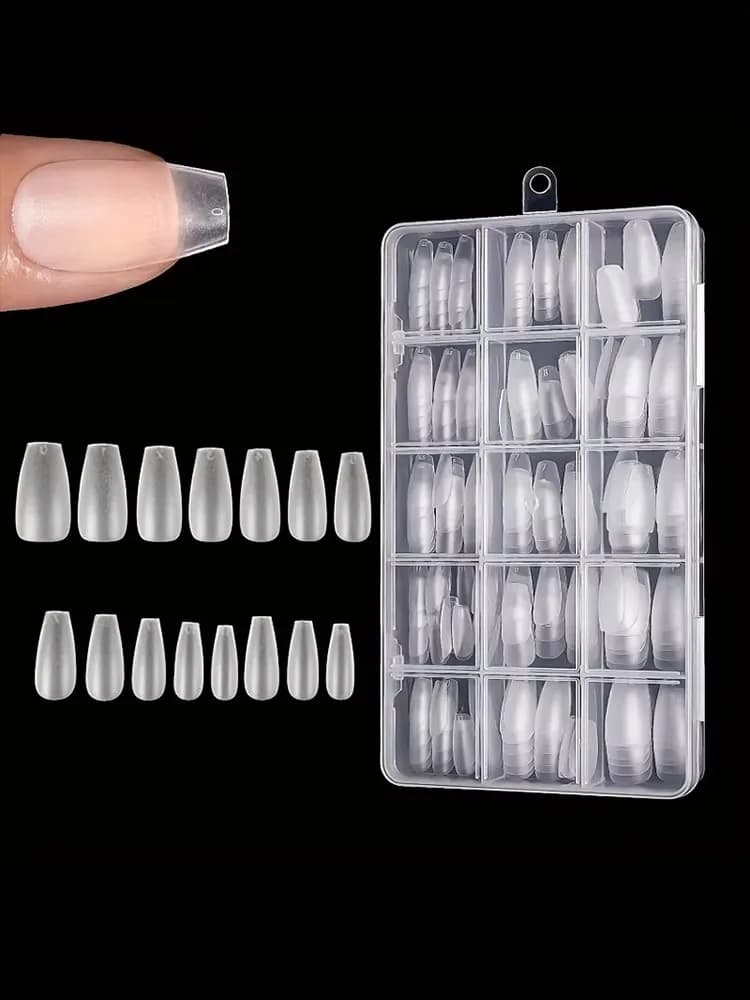 Box of 330 short almond matte gel nail tips — image 7
