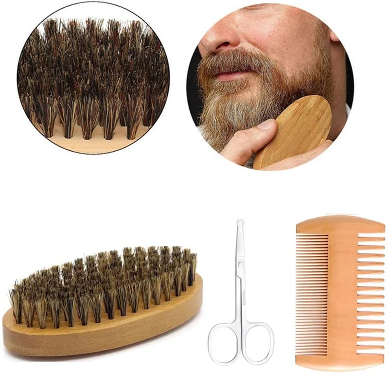 boar bristle shaving brush set for men — image 6