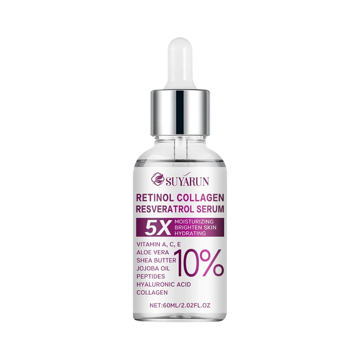 Retinol and resveratrol brightening facial serum bottle — image 7