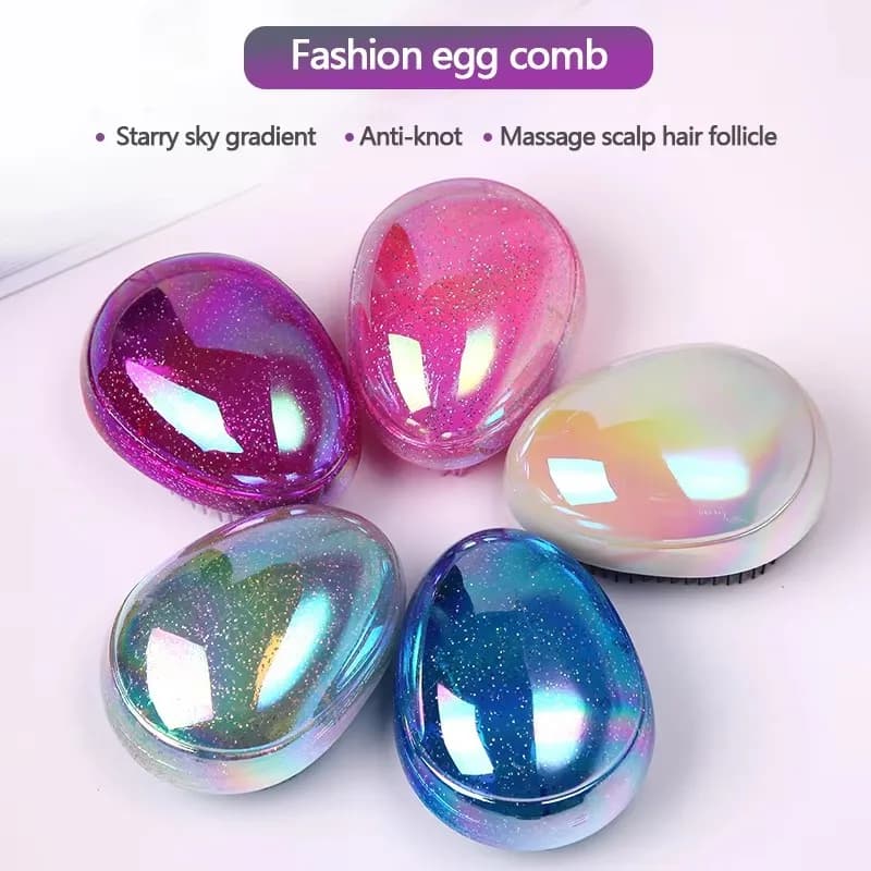 egg-shaped mini detangling hair brush — image 6