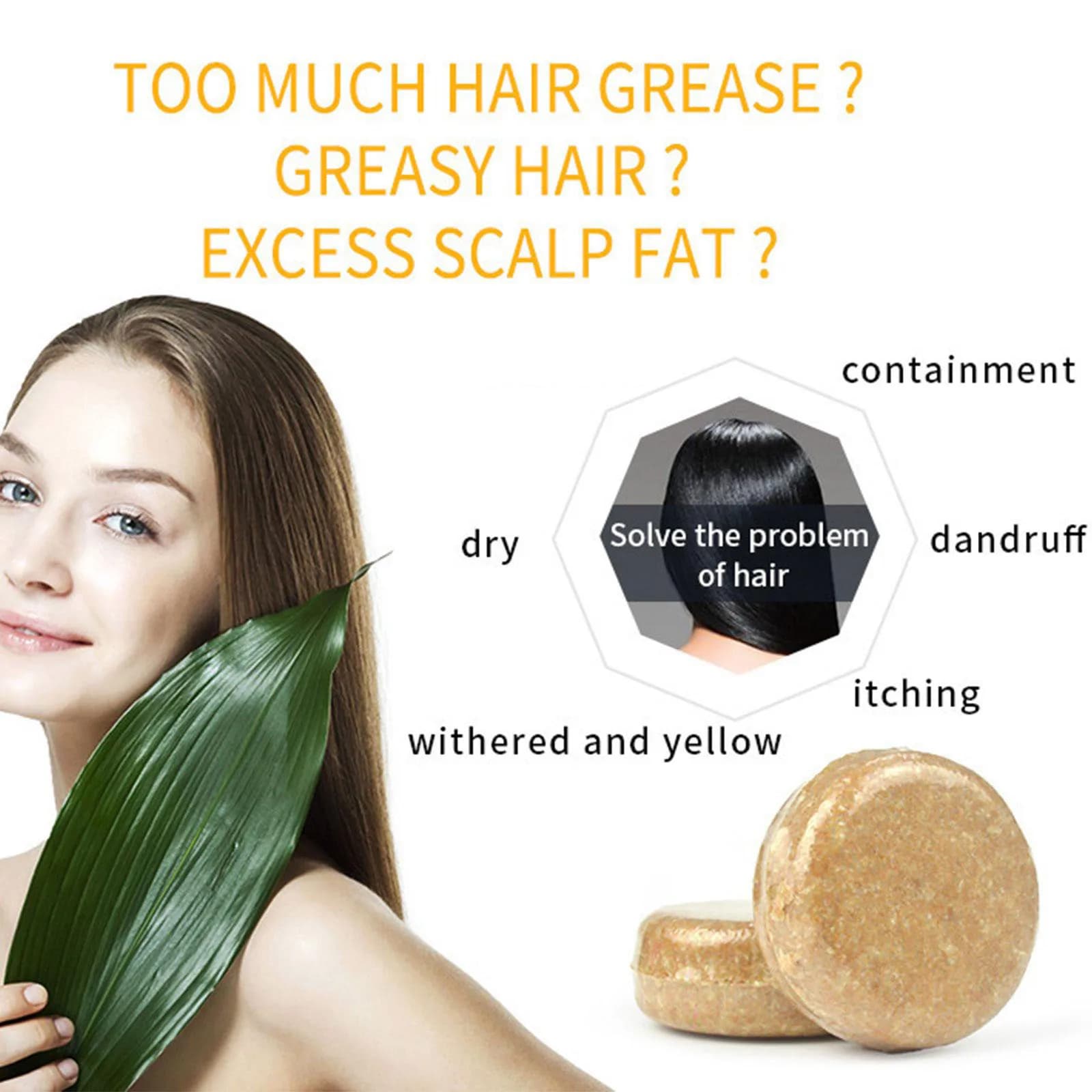 Ginger and polygonum solid shampoo bar — image 3