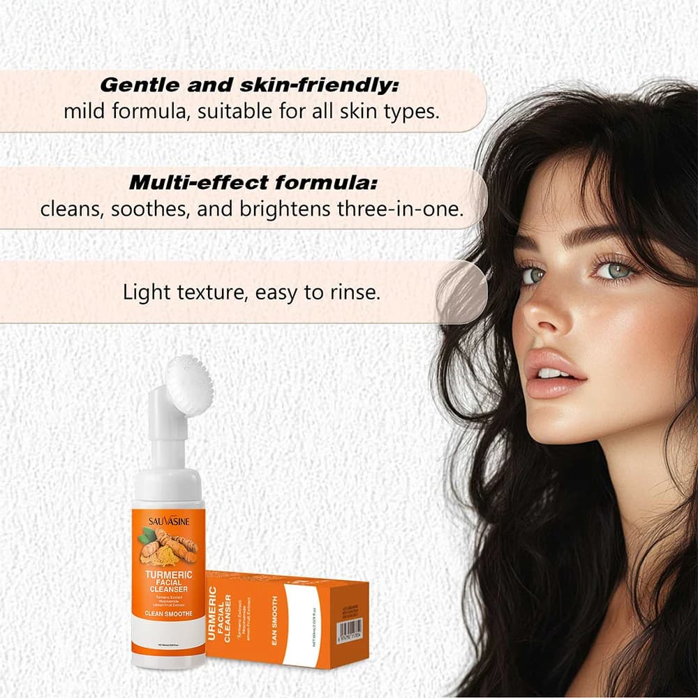 turmeric brightening facial cleanser foam — image 5