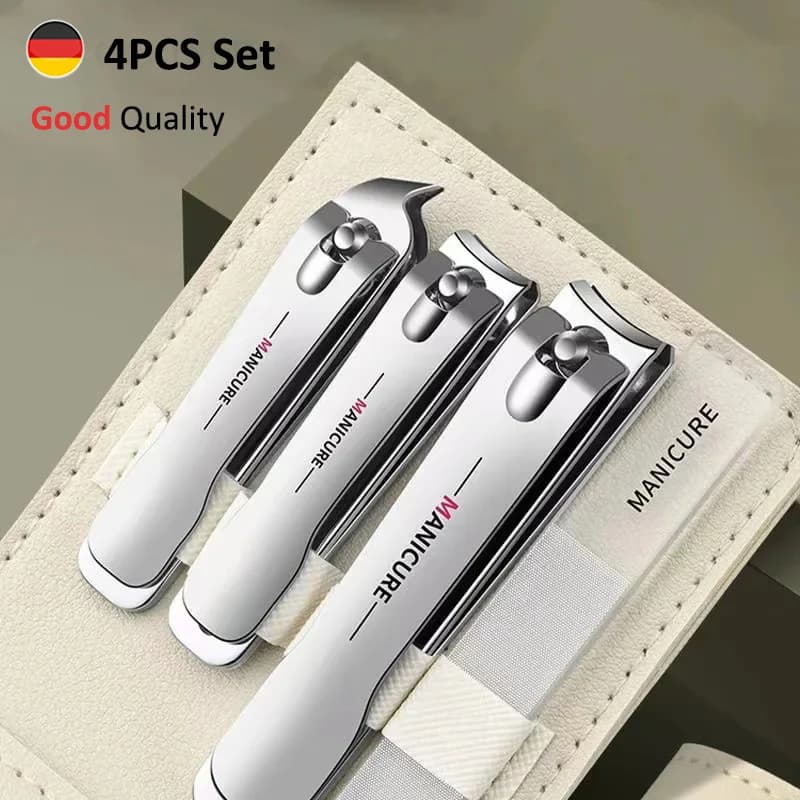 rotating leather case with four nail clippers — image 1