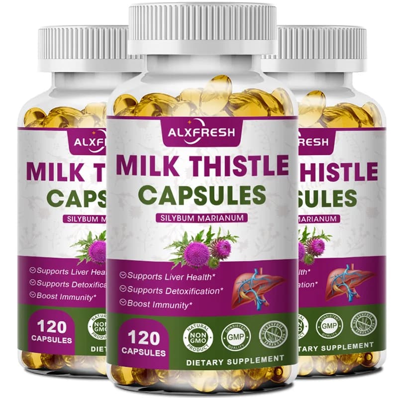 organic milk thistle and dandelion capsules — image 1