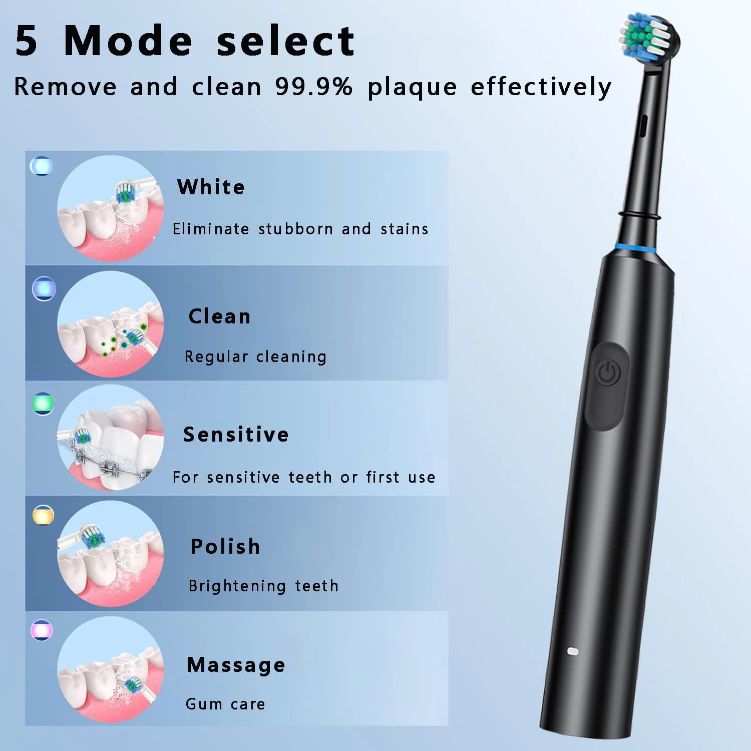 smart electric toothbrush with multiple modes and brush heads — image 5