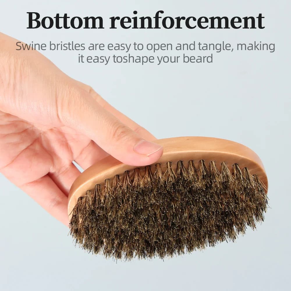 Boar bristle beard brush for men — image 5