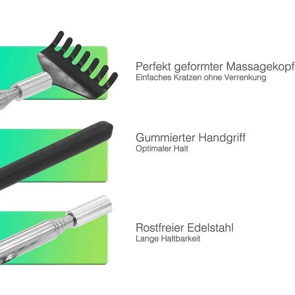 telescopic stainless steel back scratcher with bag — image 4