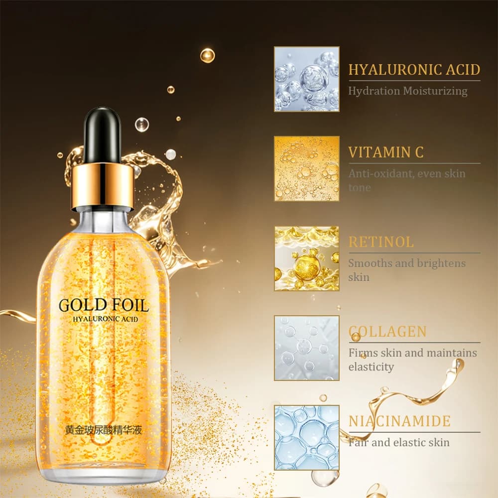 24K gold hyaluronic acid niacinamide face serum bottle — image 3
