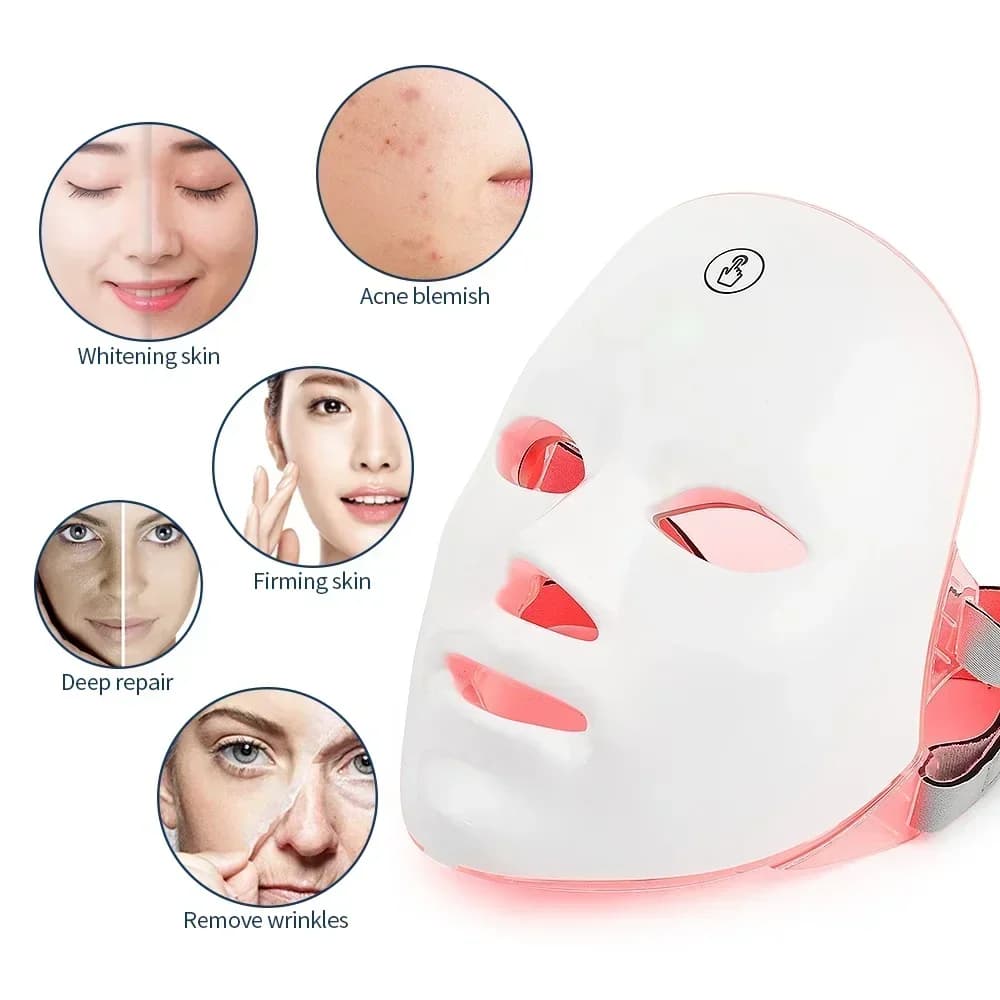 LED light therapy facial mask with seven color settings — image 3
