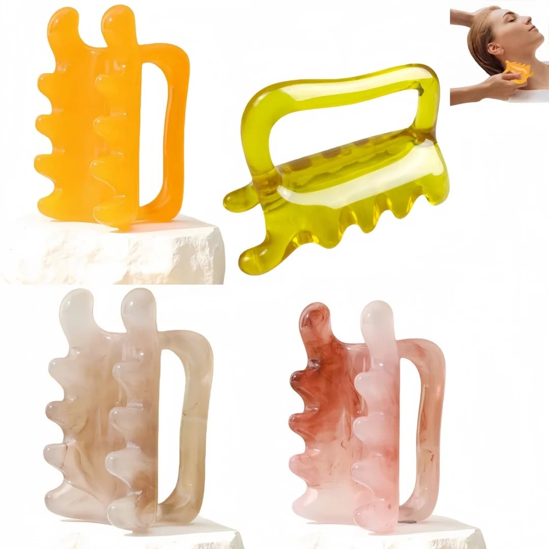 Resin Double‑Push Massage Comb for Back, Waist & Neck