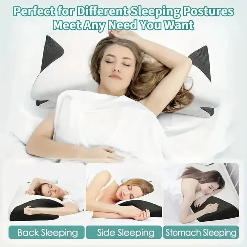 memory foam neck pillow with slow rebound support — image 4